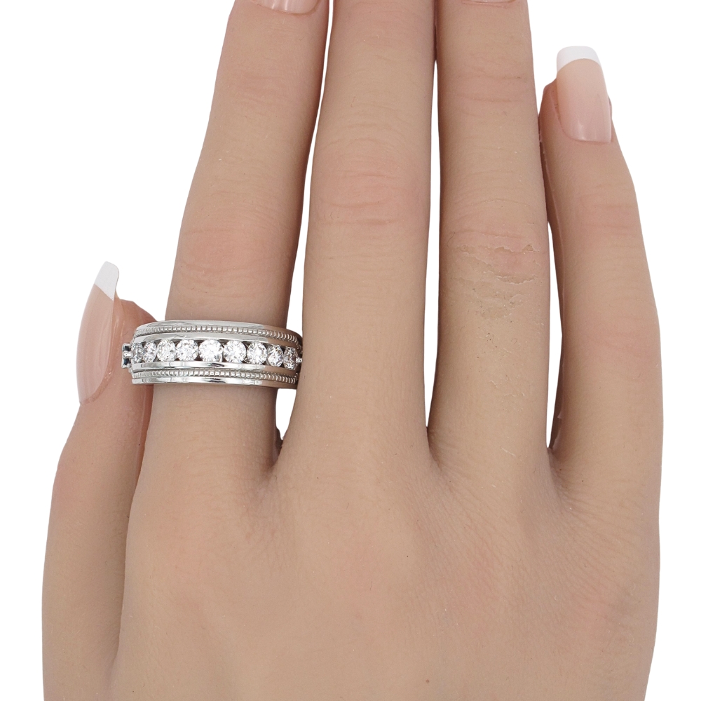 Vera Wang 1.0ctw Diamond Men's Band Ring 14K White Gold worn Vera Wang 1.0ctw Diamond Men's Band Ring 14K White Gold worn