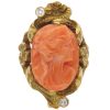 Victorian Art Nouveau Coral Cameo Ring 10K Gold