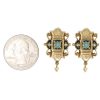 Victorian Era Earrings with Enamel & Turquoise in 14K Gold size