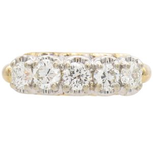 Vintage 0.80ctw Diamond Band Ring 14K Two-Tone Gold