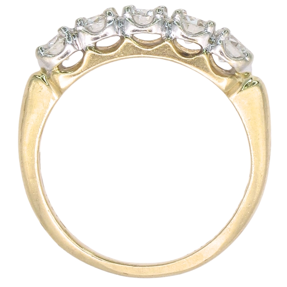 Vintage 0.80ctw Diamond Band Ring 14K Two-Tone Gold profile Vintage 0.80ctw Diamond Band Ring 14K Two-Tone Gold profile