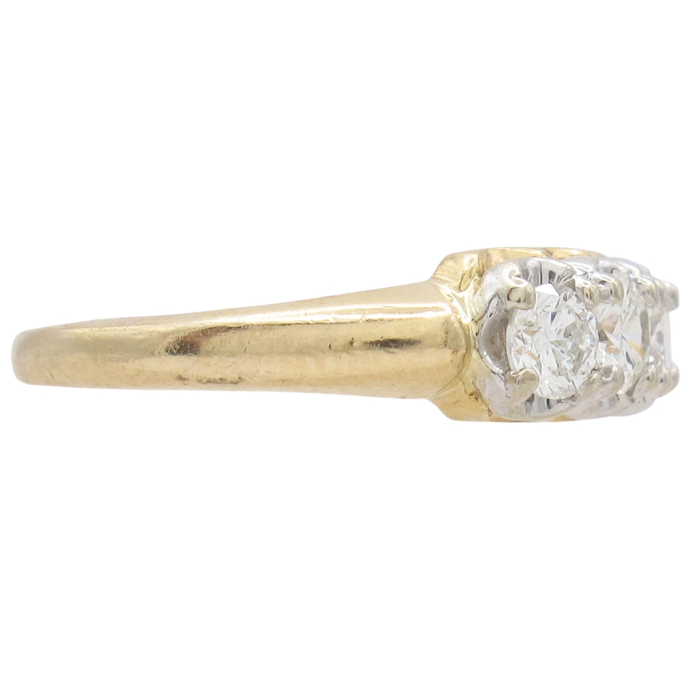 Vintage 0.80ctw Diamond Band Ring 14K Two-Tone Gold side Vintage 0.80ctw Diamond Band Ring 14K Two-Tone Gold side