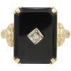 Vintage Onyx Ring with Diamond Accent 14K Gold