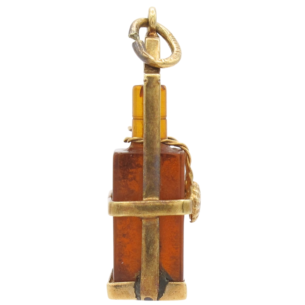 Vintage Scotch & Rye Whiskey Decanters Charm 14K Gold side Vintage Scotch & Rye Whiskey Decanters Charm 14K Gold side