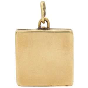 Vintage Square Locket Charm 14K Gold