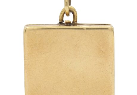 Vintage Square Locket Charm 14K Gold