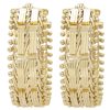 Vintage Woven Bar Hoop Earrings 14K Gold front