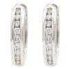 0.60ctw Diamond Hoop Earrings 14K White Gold