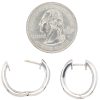 0.60ctw Diamond Hoop Earrings 14K White Gold side and size
