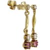 1.04ctw Ruby & Diamond Dangle Vintage Earring 14K Yellow Gold Side