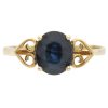 1.29ct Sapphire Solitaire Ring with Heart Detail in 14K Gold