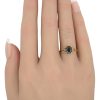 1.29ct Sapphire Solitaire Ring with Heart Detail in 14K Gold worn