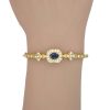 1.64ctw Natural Sapphire Bangle Bracelet 18K Gold worn