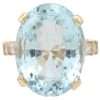 14.41ctw Oval Aquamarine Statement Ring 14K Gold