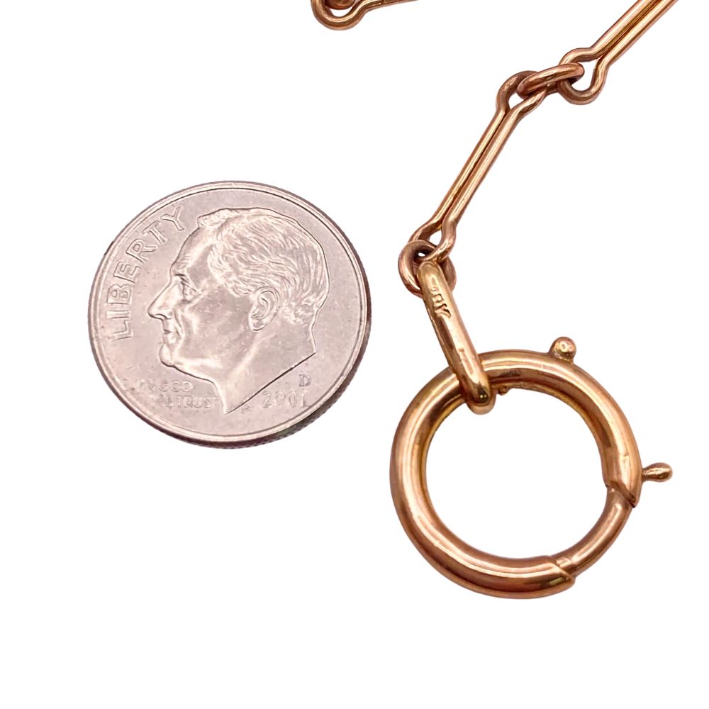 15 inch Victorian Watch Chain Necklace 10K Rose Gold clasp 15 inch Victorian Watch Chain Necklace 10K Rose Gold clasp