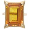 15.4ct Lab Yellow Sapphire Solitaire Ring 10K Gold