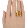 15.4ct Lab Yellow Sapphire Solitaire Ring 10K Gold worn