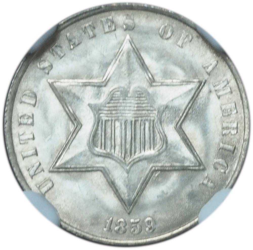 1859 3 Cent Silver (Trime) MS66 NGC – Gem Brilliant Silver Treasure from America’s Past