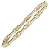 1ctw Diamond Casual Sport Bracelet 14K White Yellow Gold Front