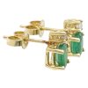1ctw Natural Emerald & Diamond Stud Earring 14K Yellow Gold Side