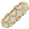20ct Diamond Bombe Bracelet 18K Yellow Gold & Platinum