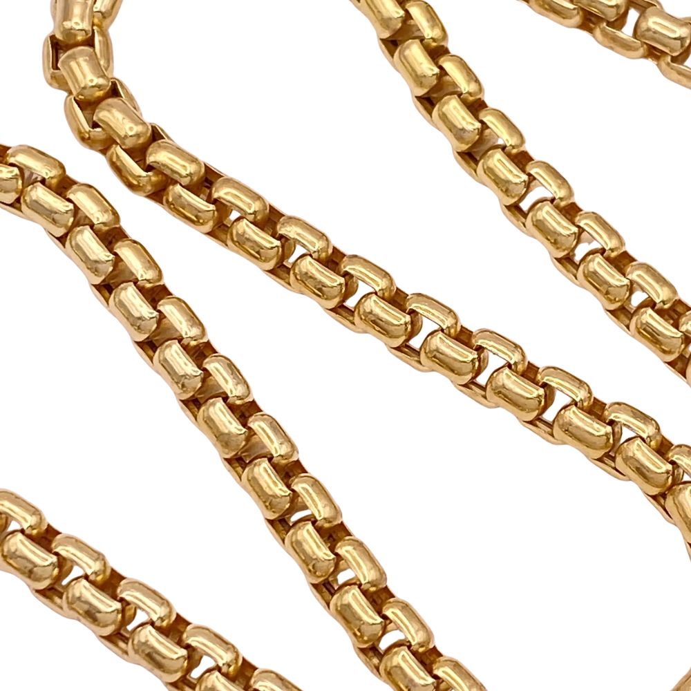 24 inch Chunky Rounded Box Gold Chain 14K Link style 24 inch Chunky Rounded Box Gold Chain 14K Link style