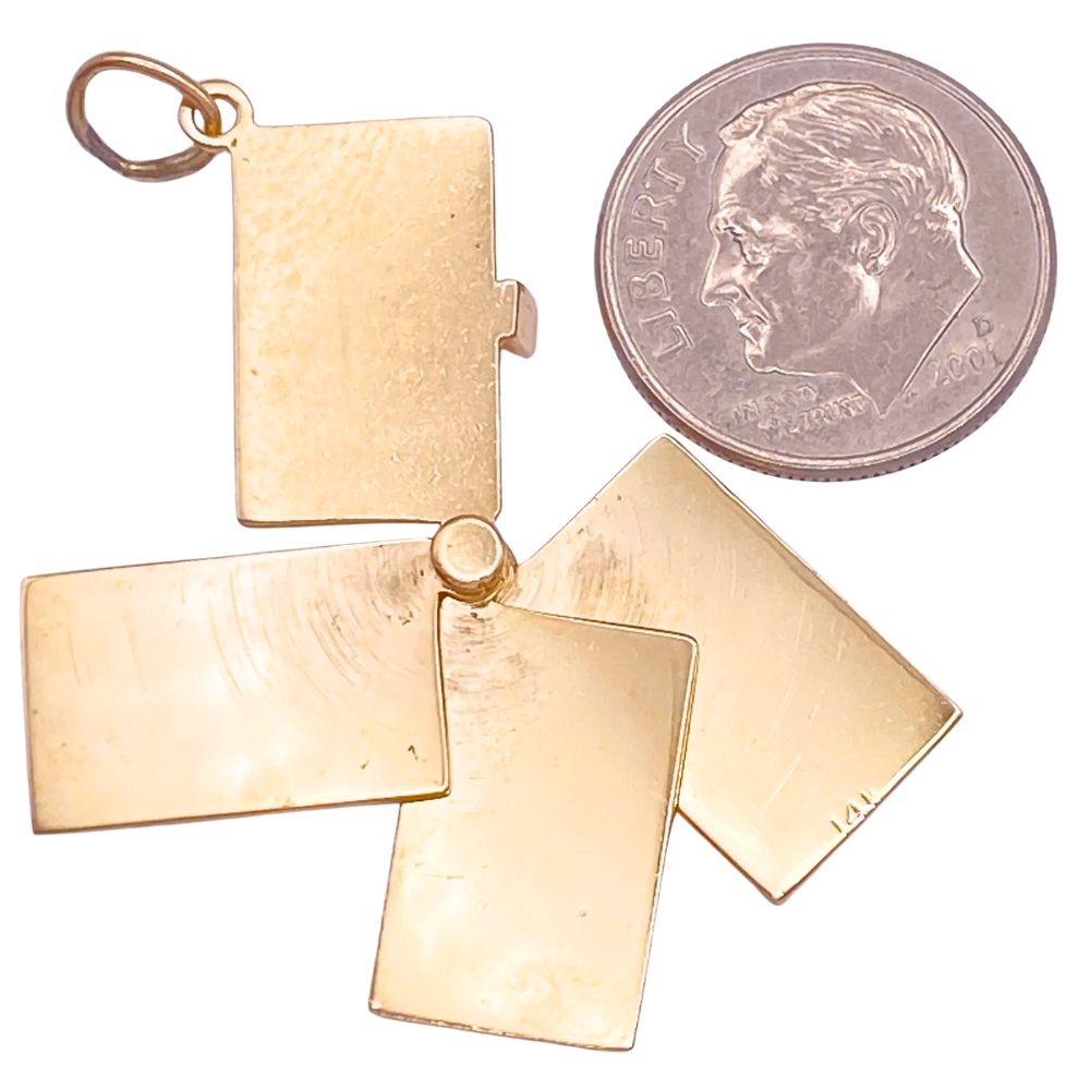 4 Ace Cards Articulated Moving Charm 14K Gold size 4 Ace Cards Articulated Moving Charm 14K Gold size