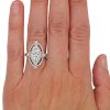 4.50 carat Marquise Diamond Engagement Ring Worn