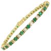 5.75ctw Natural Emerald Line Bracelet 18K Gold