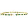 5.75ctw Natural Emerald Line Bracelet 18K Gold clasp