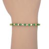 5.75ctw Natural Emerald Line Bracelet 18K Gold worn