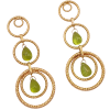 7.28ctw Peridot Gold Statement Dangle Earring 14K Yellow Gold