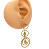 7.28ctw Peridot Gold Statement Dangle Earring 14K Yellow Gold Model