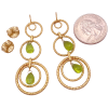7.28ctw Peridot Gold Statement Dangle Earring 14K Yellow Gold Scale