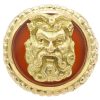 Carnelian Mythological Satyr Vintage Ring 18K Yellow Gold Modeled (2)