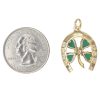 Chrysoprase Clover & Horseshoe Lucky Charm or Pendant 14K Gold back and size