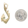 Hawaiian Fish Hook Pendant 10K Yellow Gold size