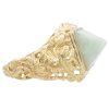 Jade Pyramid Ring with Dragon Details in 14K Gold side