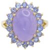 Lavender Jade Ring with Iolite Accents in 14K Gold