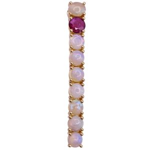 Natural Opal & Ruby Pendant 14K Yellow Gold Light background