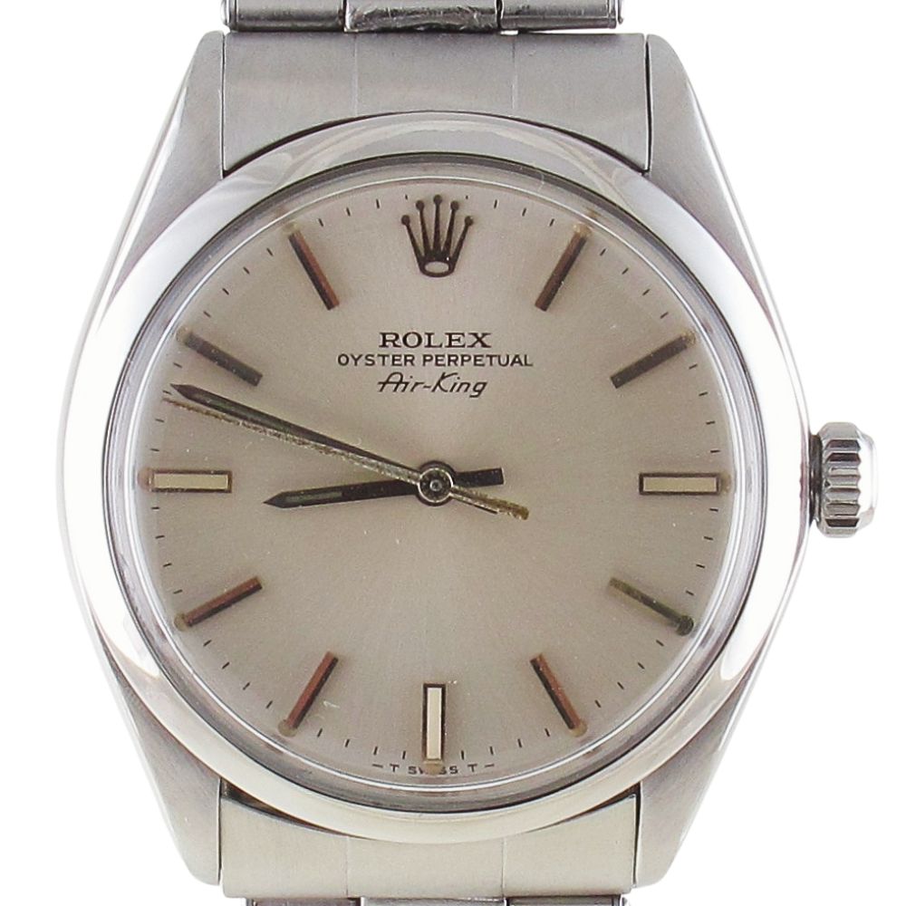 Pre-Owned Rolex 34MM Oyster Perpetual Air-King (1975) Stainless Steel 5500 Front Close