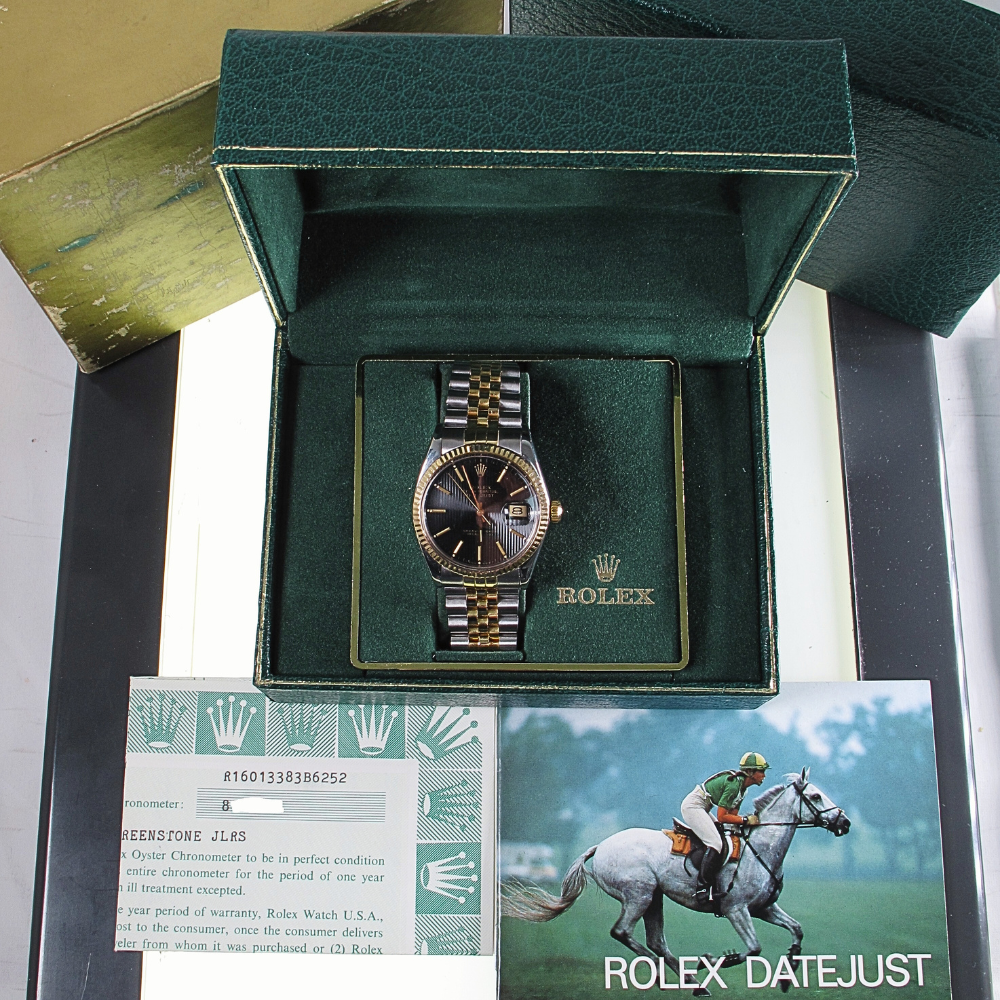 Pre-Owned Rolex 36MM Two Tone Datejust (1984) 16013 b and p inside