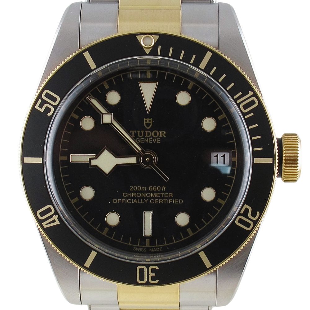 Pre-Owned Tudor 41MM Black Bay (2021) Two Tone Watch Model 79733N Front Close
