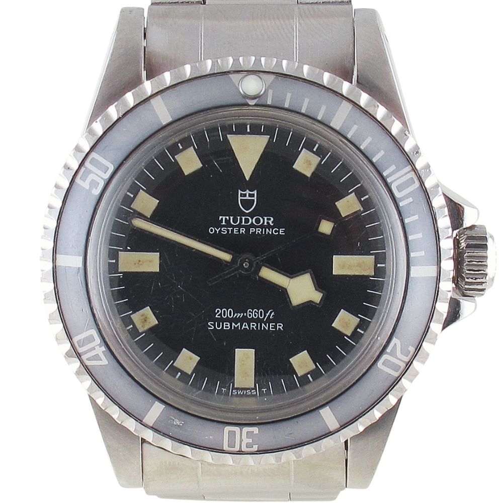 Pre-Owned Vintage Tudor Submariner Snowflake 40MM (1979) Stainless Steel Model 94010 Front Close