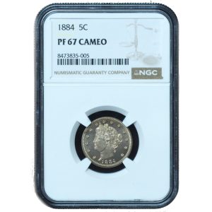 1884 Liberty Head Nickel PF67 Cameo NGC