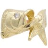 Snook Fish Ring with Diamond Eye in 14K Gold front