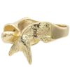 Snook Fish Ring with Diamond Eye in 14K Gold tail side