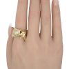 Snook Fish Ring with Diamond Eye in 14K Gold worn