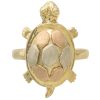 Tortoise or Turtle Ring 14K Tri-Color Gold