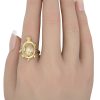 Tortoise or Turtle Ring 14K Tri-Color Gold worn